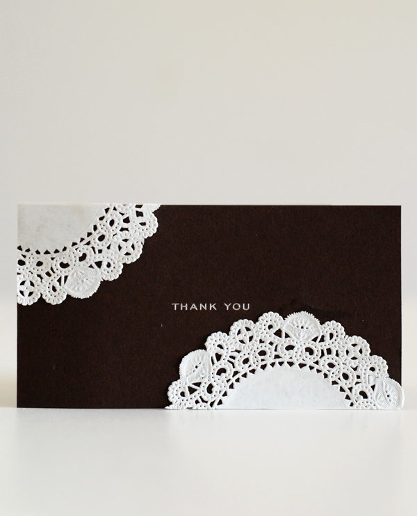paper lace thank you card