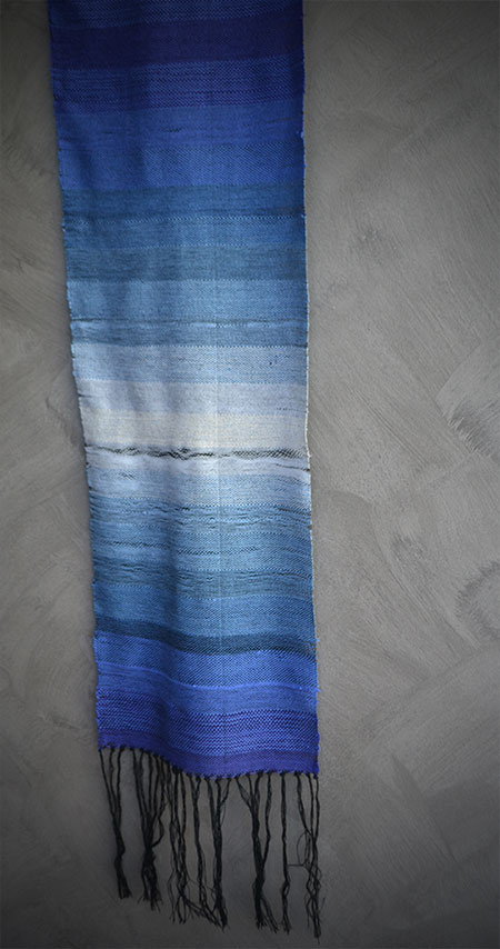 Woven textile using ombre shaded colors