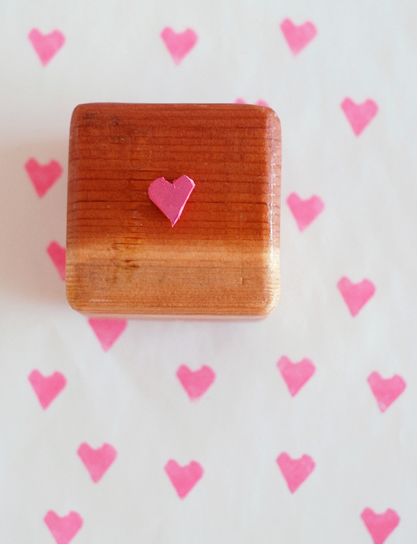 Handmade Rubber Heart Stamp