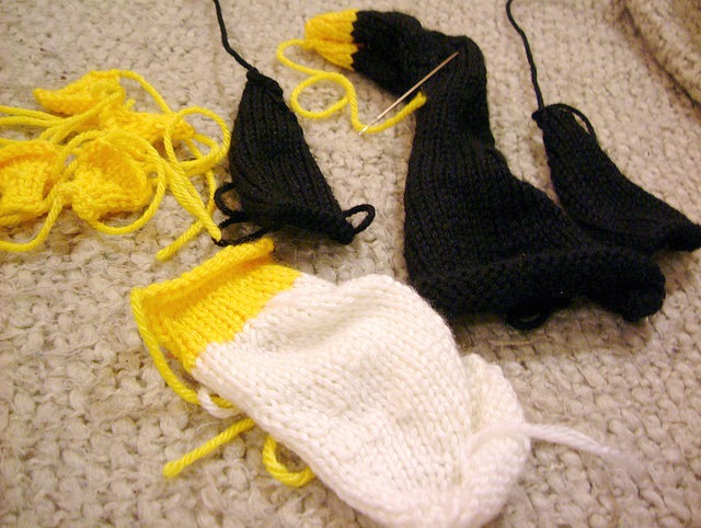 Pieces of a Small Sweater for a Knit Stuffed Animal