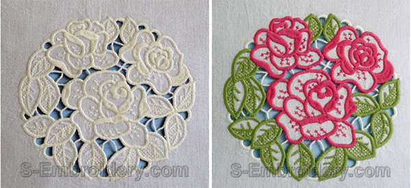 One and two color cutwork designs