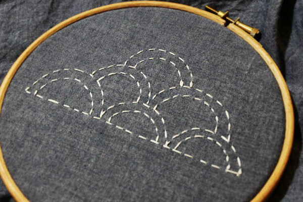 Sashiko Clouds Embroidery Design