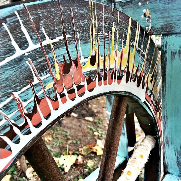 Painted Spinning Wheel