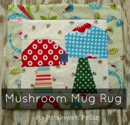 Whimsical Mushroom Mug Rug