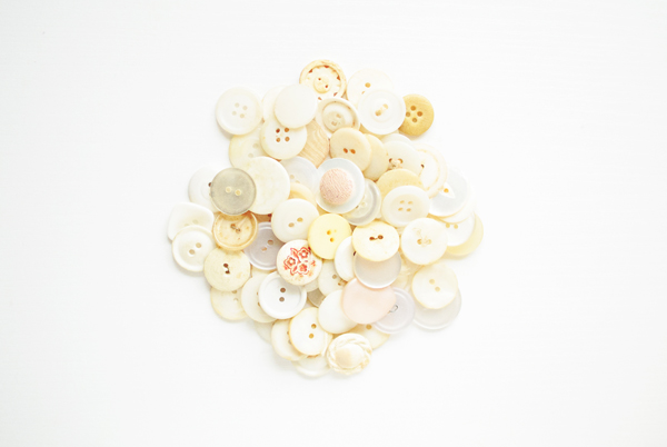 a group of white buttons