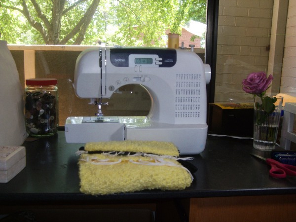 sewing machine and woven fabric