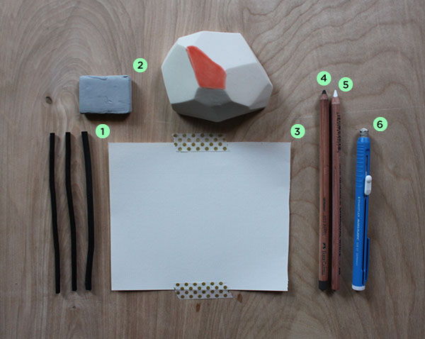 Supplies for drawing with a geometric shape