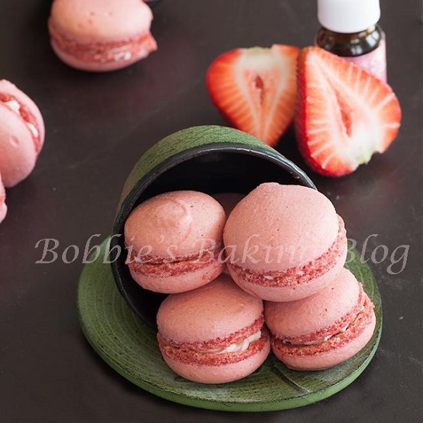 Strawberry French Macarons