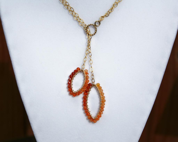 Carnelian and Gold Lariat
