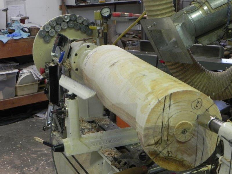 Wood on a Woodturning Machine