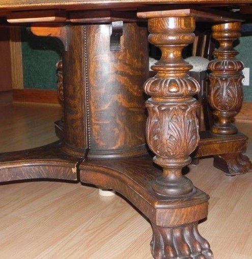 Wood Table with Ornate Turned Legs