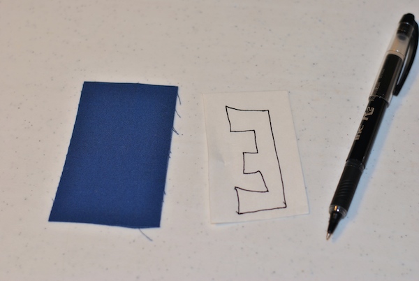 Drawing your fusible design to fit scrap fabric