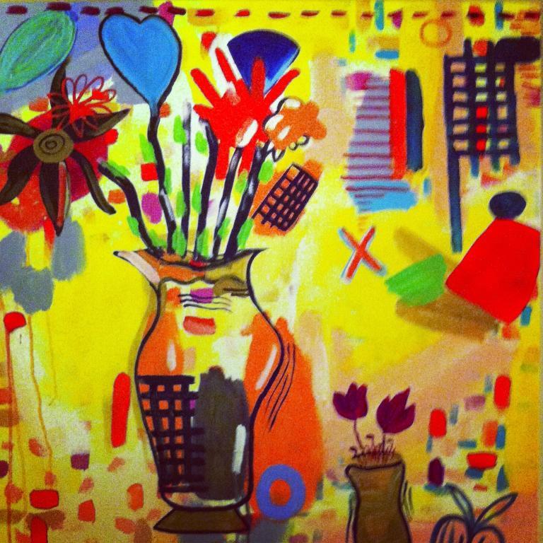 Expressionist Yellow Still Life Painting