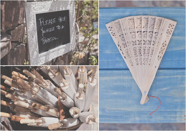 Fans and Parasols for a Wedding Ceremony