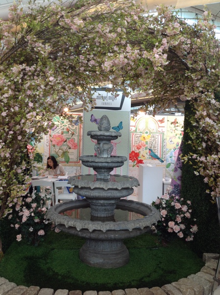 Fountain and flowers from the Michael Miller Fabrics booth