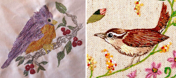 Bird hand embroidery 