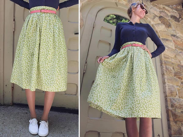 Pretty Green Floral Skirt