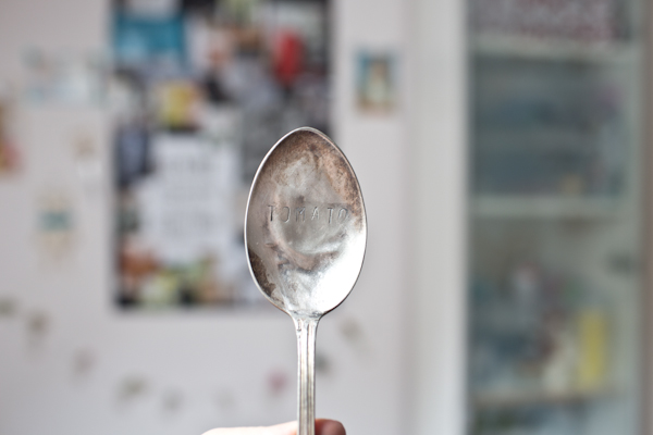 Potato Garden Marker Made from a Silver Spoon