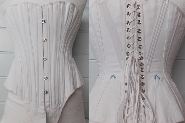 Handmade White Coutil Corset