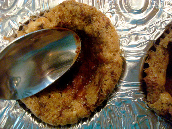 Flatten the cookie cup for best results