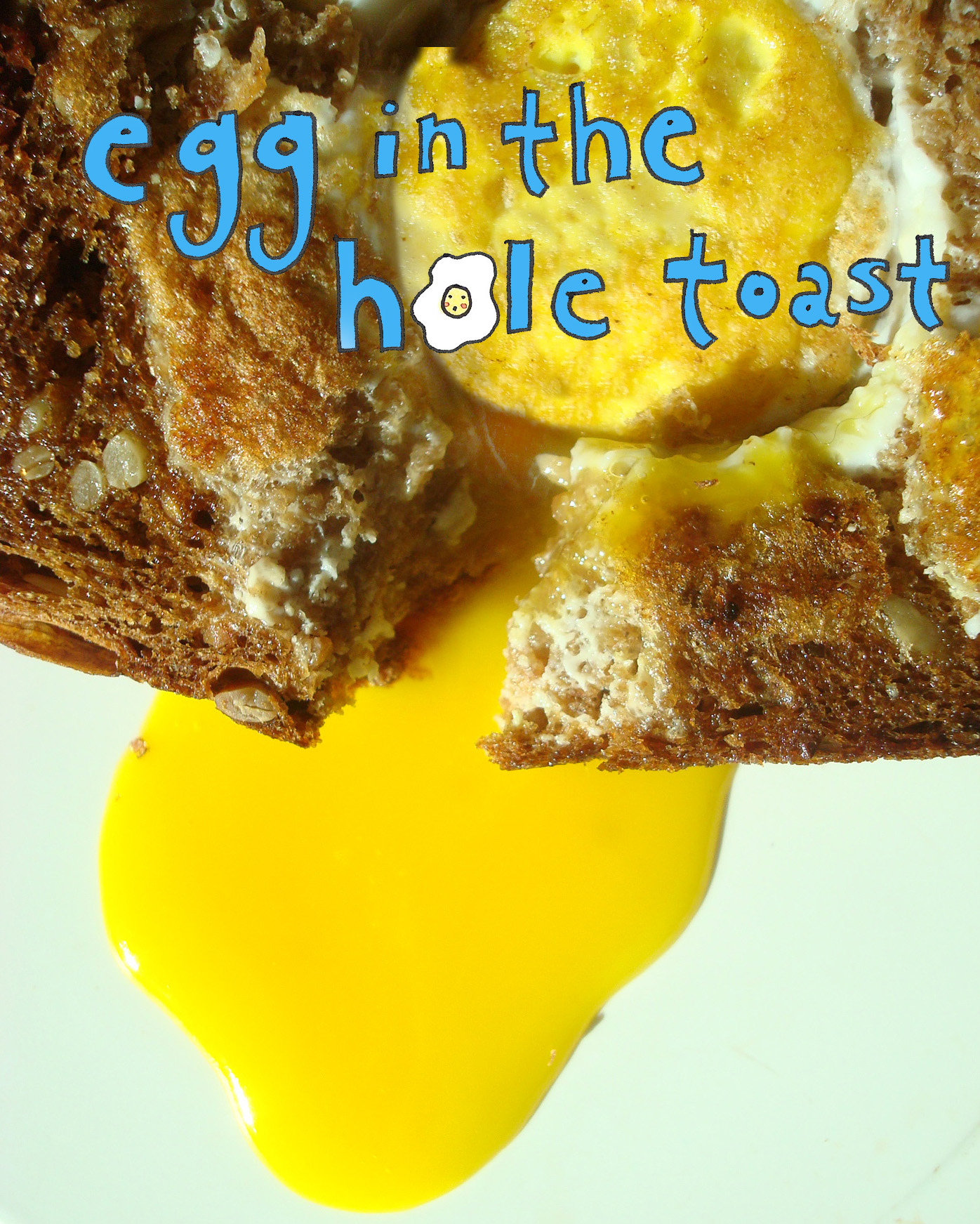 Perfect toast filled with an egg inside