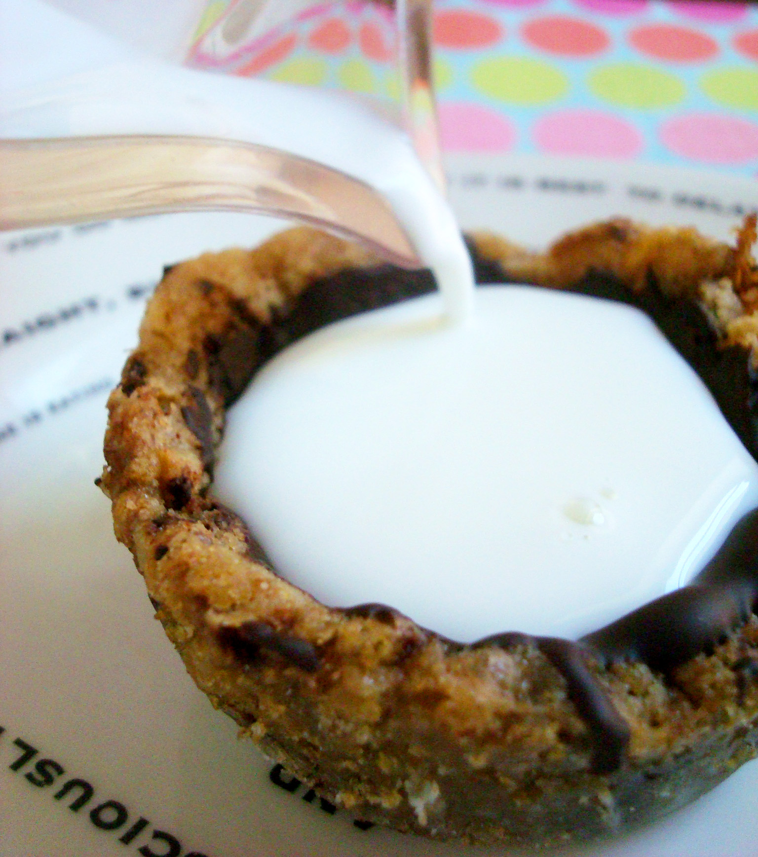 Fill your cookie cup with milk for a tasty treat