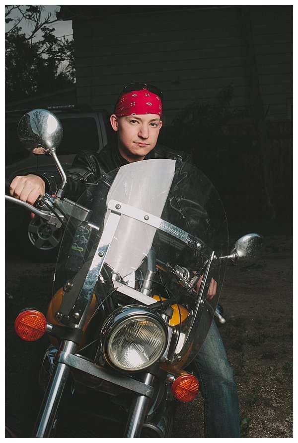 cool dude on motorcycle