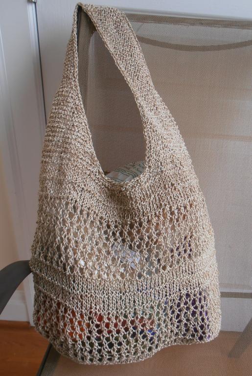 Knitted jute cotton market bag