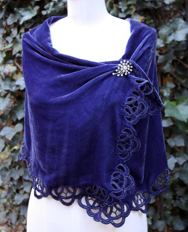 Silk Velvet Cutwork Embroidered Wrap 