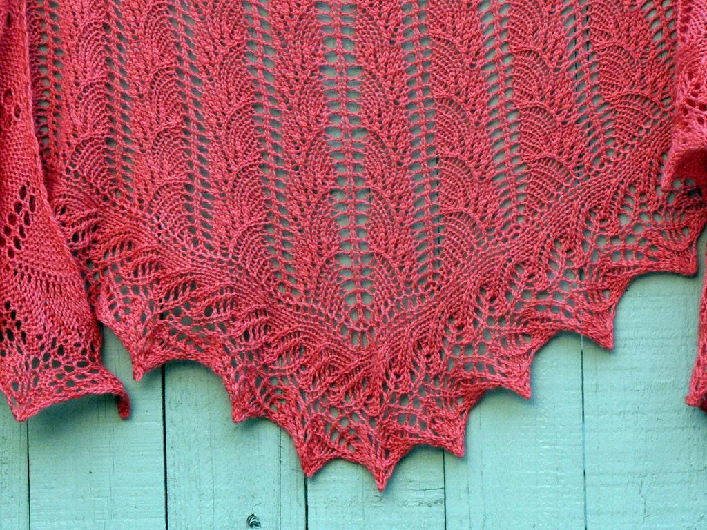 Knitted one skein flambe shawl