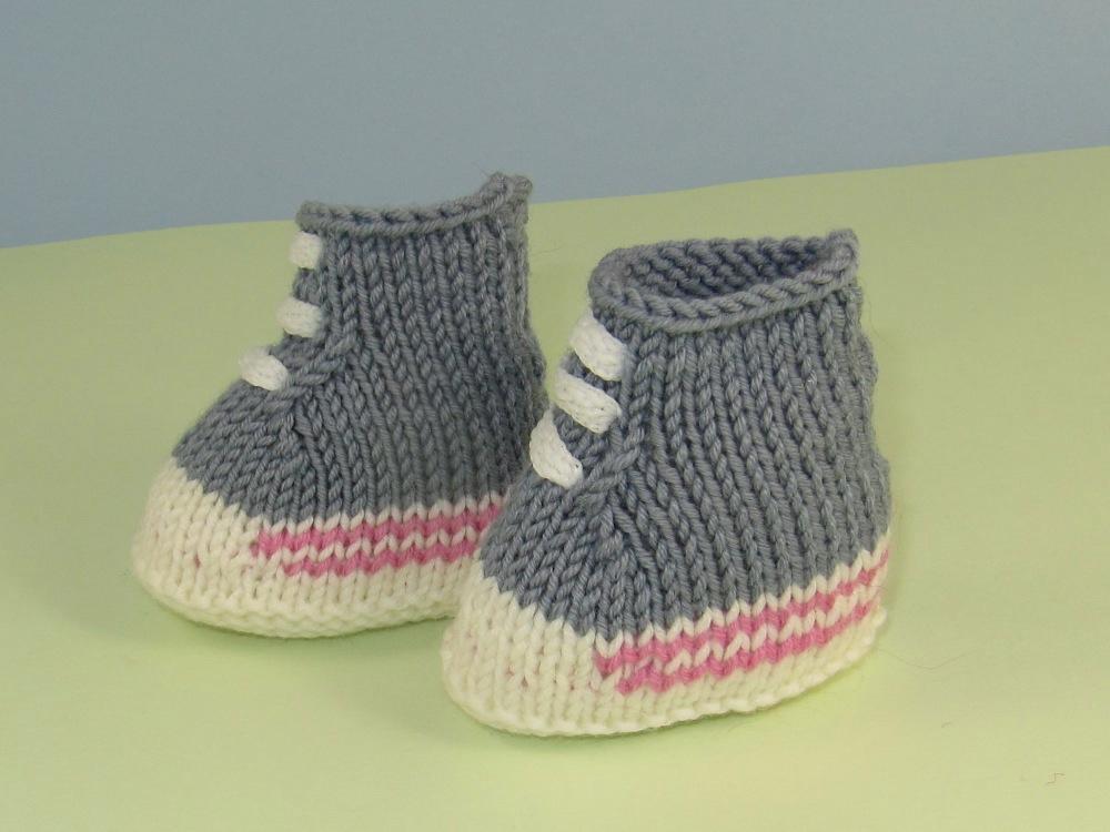 Knitted basketball baby booties