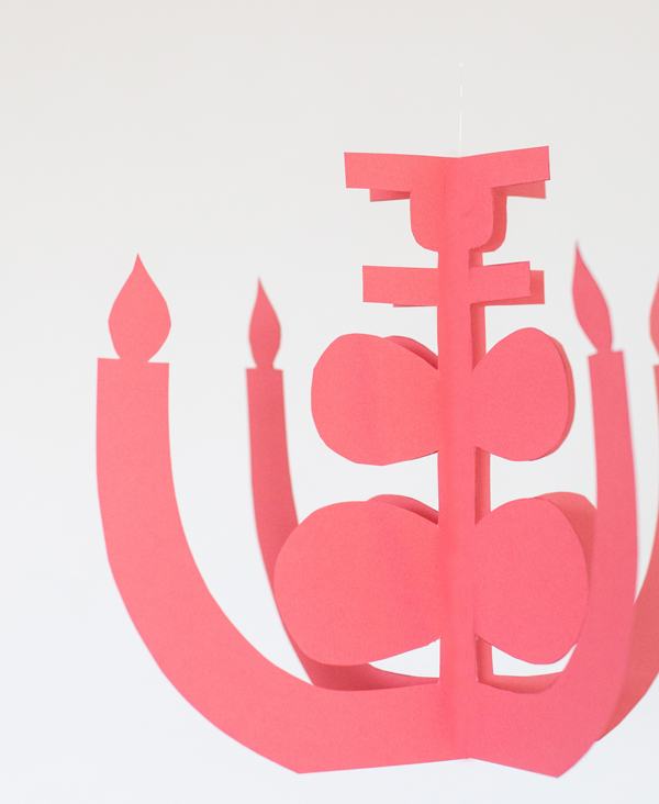 Pink Paper Chandelier