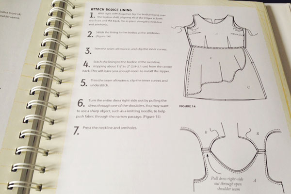 Reference book for sewing a bodice lining