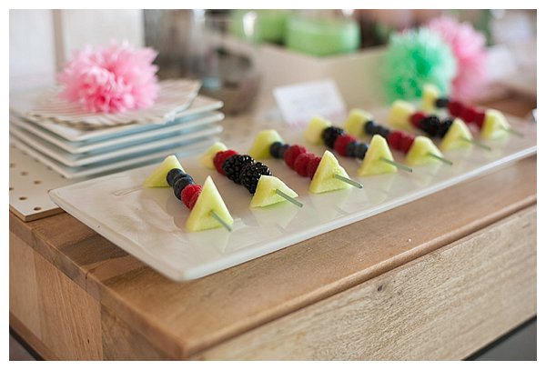 plated desserts: fruit kabobs