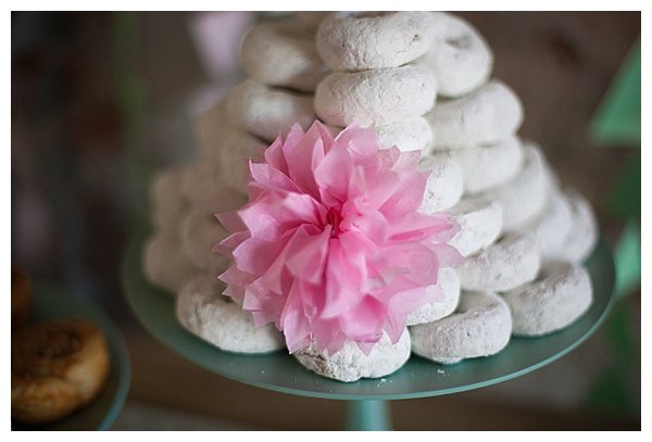 plate of powdered donuts