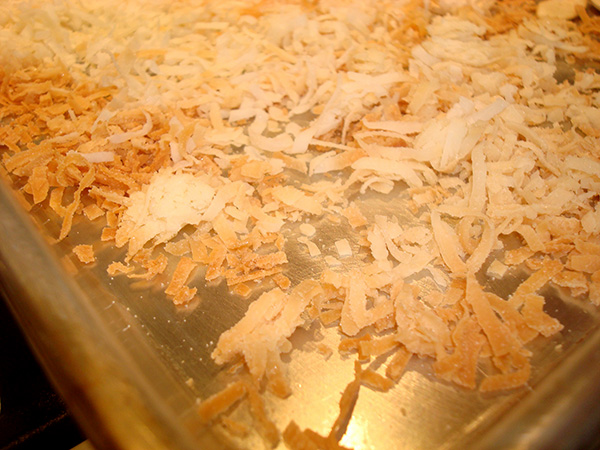 Toasting coconut in the oven