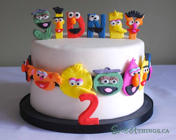 Sesame Street character letter cake