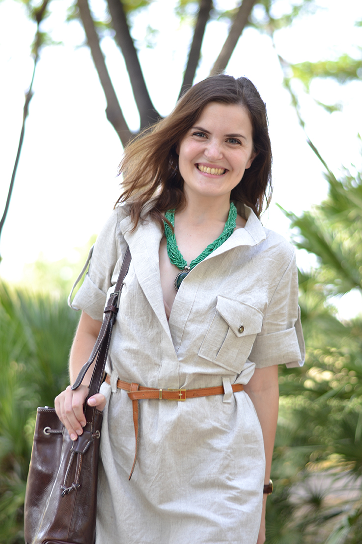 Linen shirt dress