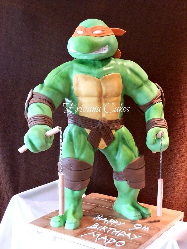 3-D Ninja Turtles cake