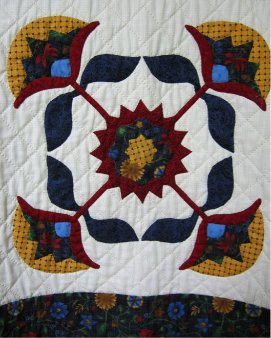 floral applique quilt block