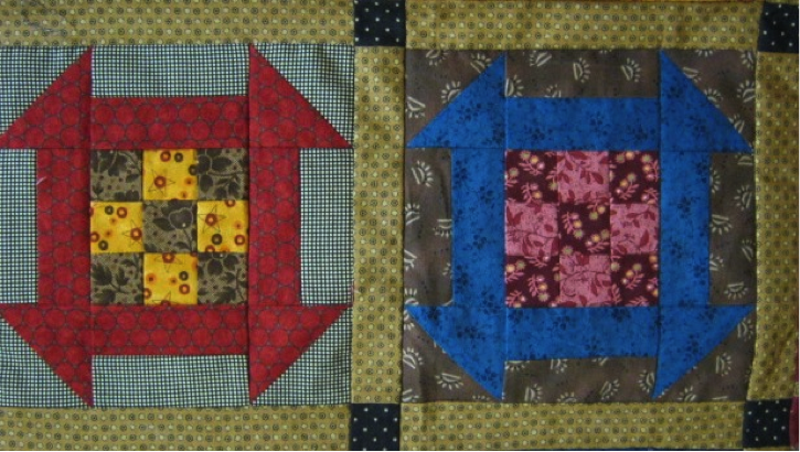 contrasting quilt blocks