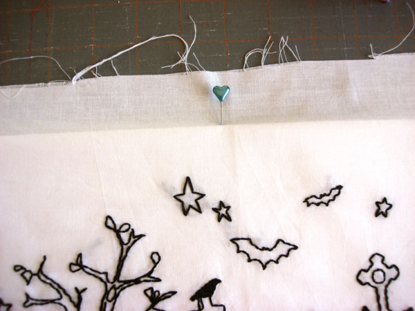 pinning embroidery