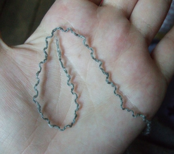 loop of yarn on a hand