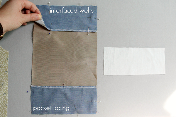 Pocket Pieces Pinned to Lining