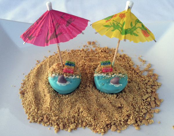 shark beach cake pops