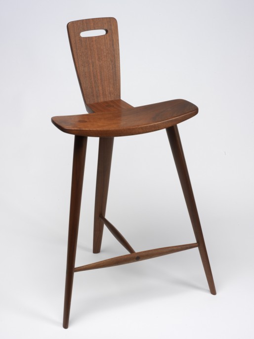 Tage Frid walnut three-legged stool