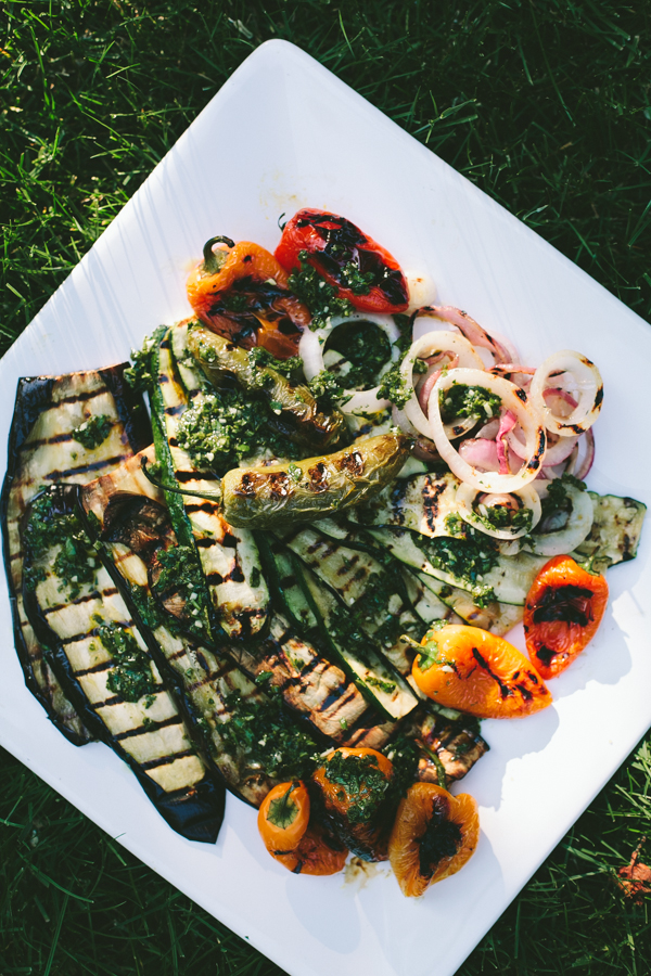 Plate full of grilled vegetables