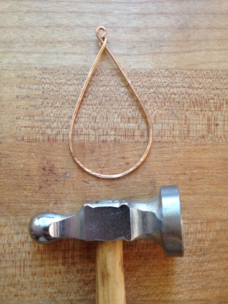 Textured Hoop Earring and Hammer