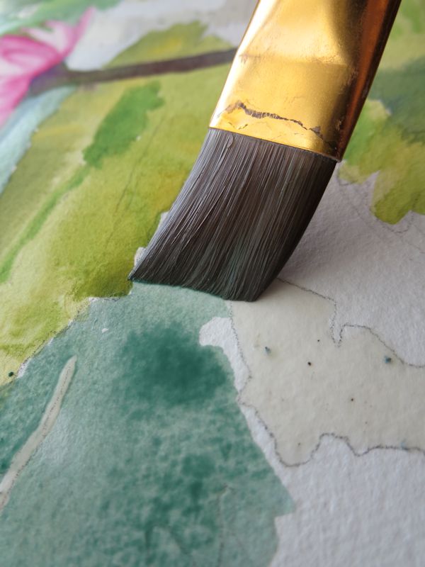 Mixing watercolors for waterscapes