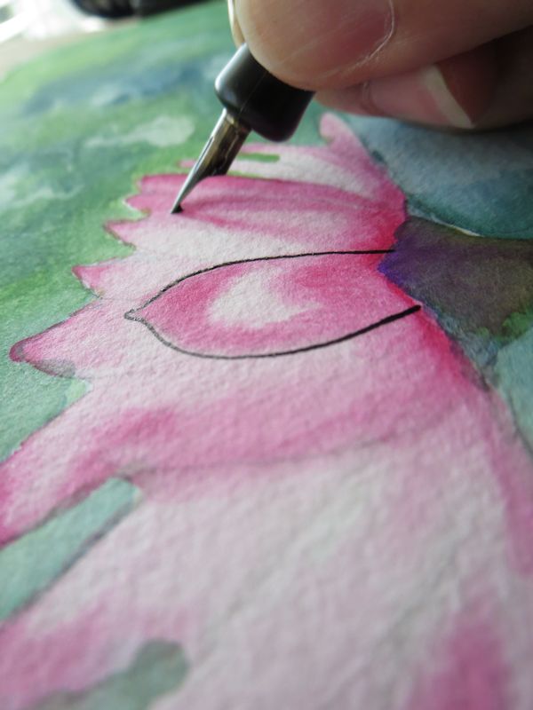 Outlining Watercolor Shapes